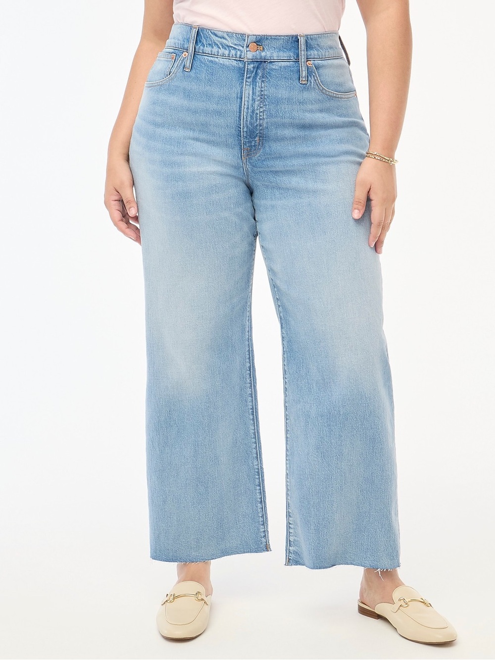 J. Crew Wide-leg cropped jean in all-day stretch Spring Storm Wash Size 32 NWT